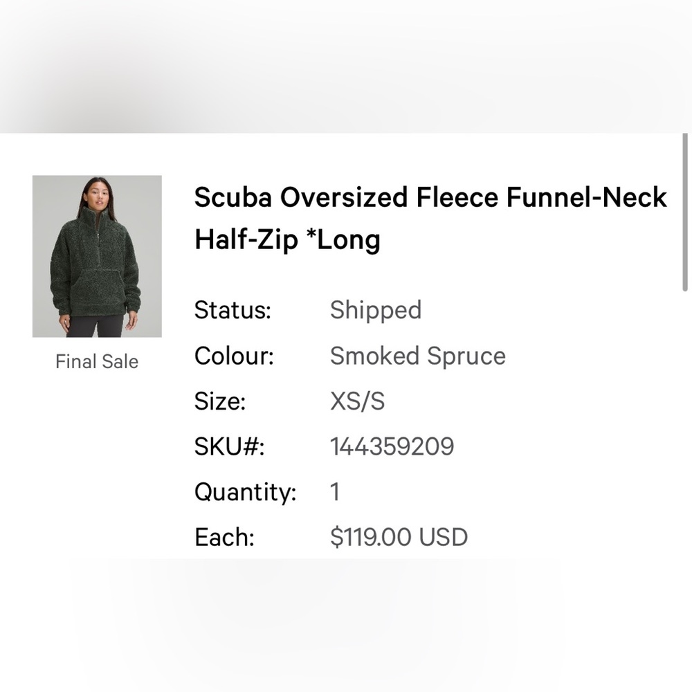 Scuba oversized fleece smoker spruce xs/s